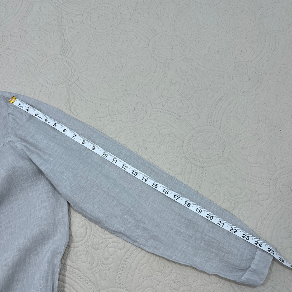 120% Lino Grey 100% Linen Tunic Blouse Braided Tie Waist IT 48 US‎ XL 0127915517 - Picture 8 of 8